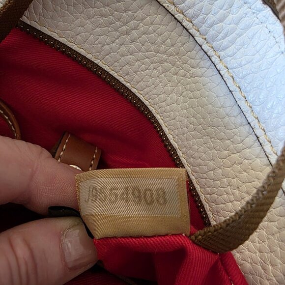 Dooney & Bourke Wexford Lexington Pebble Leather Tote Bag White Tan Handles Red - Picture 5 of 16